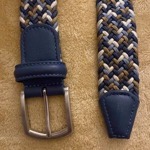 Stuarts London: Anderson’s woven leather multi color blue MENS belt 32”- 34”